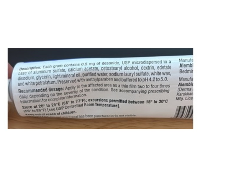 Desonide Cream 0.05%, 60 g, Alembic (Rx)