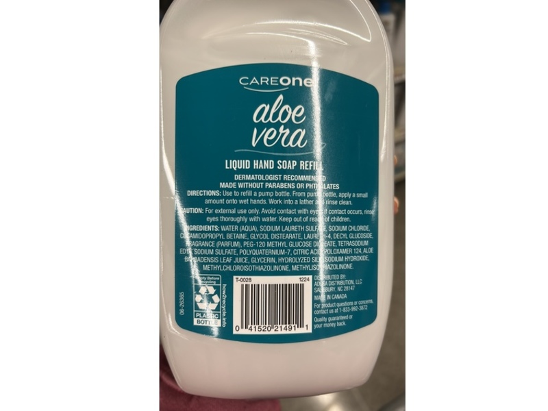 Careone Liquid Hand Soap Refill, Aloe Vera, 50 fl oz/1.48 L