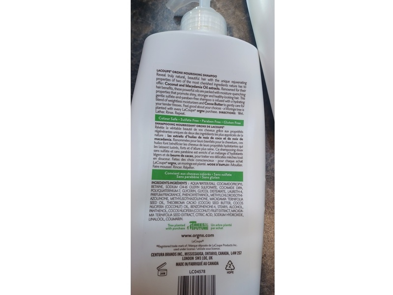 Lacoupe Orgnx Embrace balance Nourishing Shampoo, Coconut & Macadamia Oil, 33.8 fl oz/1 L