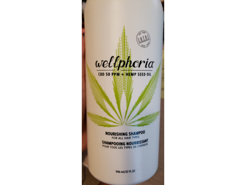 Wellphoria Nourishing Shampoo, Cbd 50 Ppm + Hemp Oil, 32 fl oz/946 mL