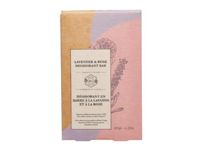 Crate 61 Organics Deodorant Bar, Lavender & Rose, 4.25 oz/120 g