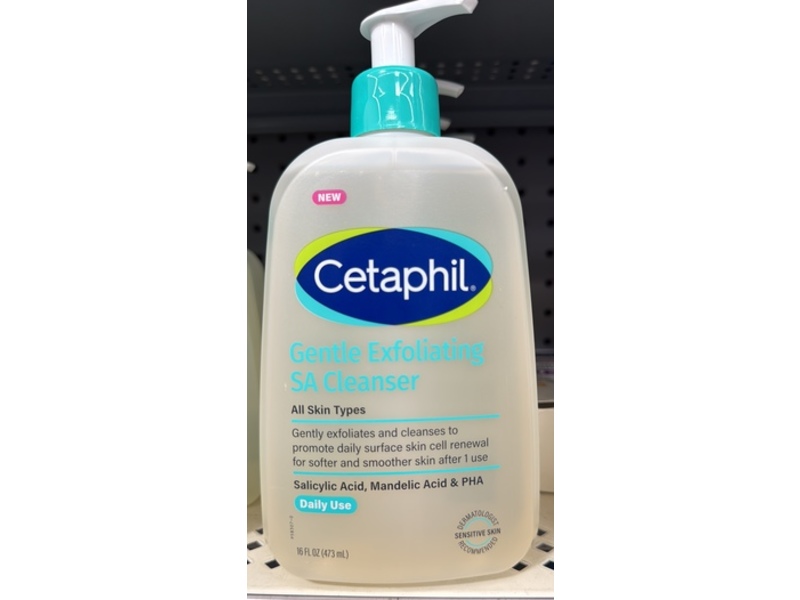 Cetaphil Gentle Exfoliating SA Cleanser, Salicylic Acid, Mandelic Acid & PHA, 16 fl oz/473 mL