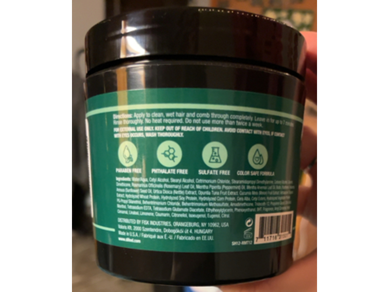 Difeel Infused Biotin Hair Mask, Rosemary & Mint, 12 oz/340 g