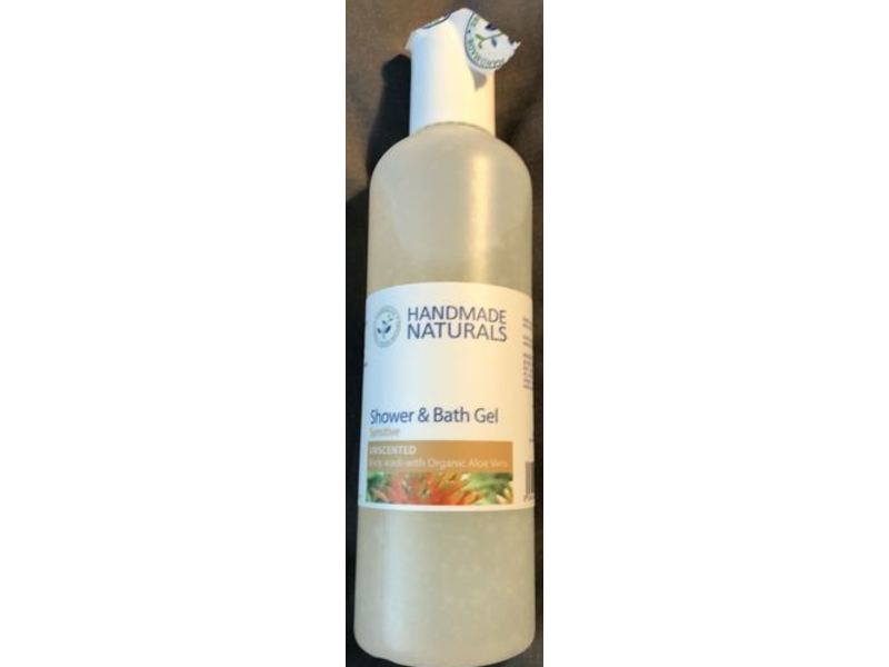 Handmade Naturals Shower and Bath Gel, Sensitive, Unscented, 250 mL