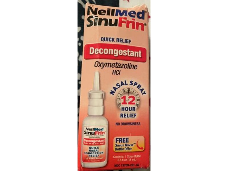 Neil Med Sinufrin Decongestant Nasal Spray, 0.5 fl oz/15 mL