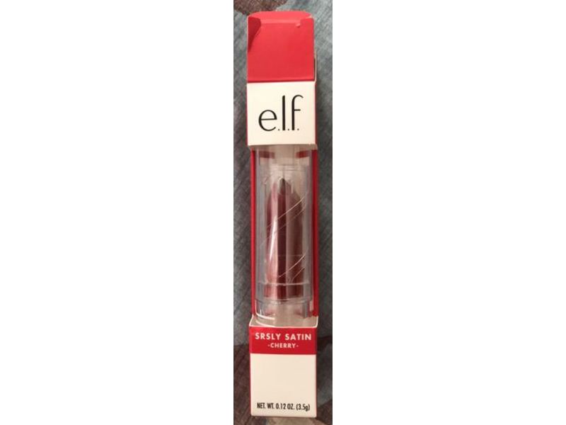 E.l.f. Srsly Satin Lipstick, Cherry, 0.12 oz/3.5 g