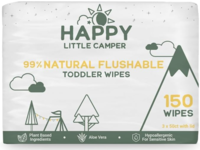 Happy Little Camper 99% Natural Flushable Toddler Wipes, 150 Count - thumbnail 1