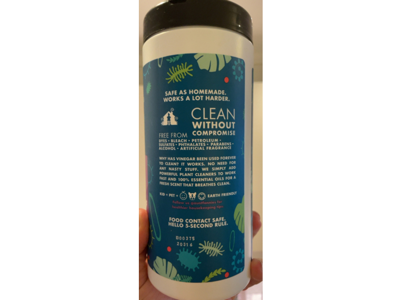 Aunt Fannie's, Cleaning Vinegar Wipes, Lavender, 35 Wipes, Pack Of 6