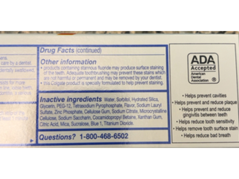 Colgate Total Whitening Gel Toothpaste, Mint, 5.1 oz|144 g