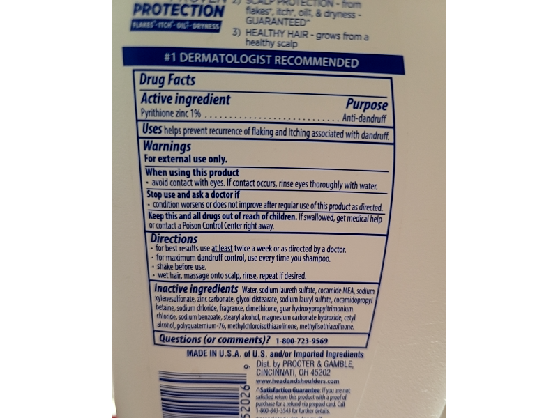 Head & Shoulders 2 In 1 Dandruff Shampoo + Conditioner, Green Apple, 23.7 fl oz/700 mL