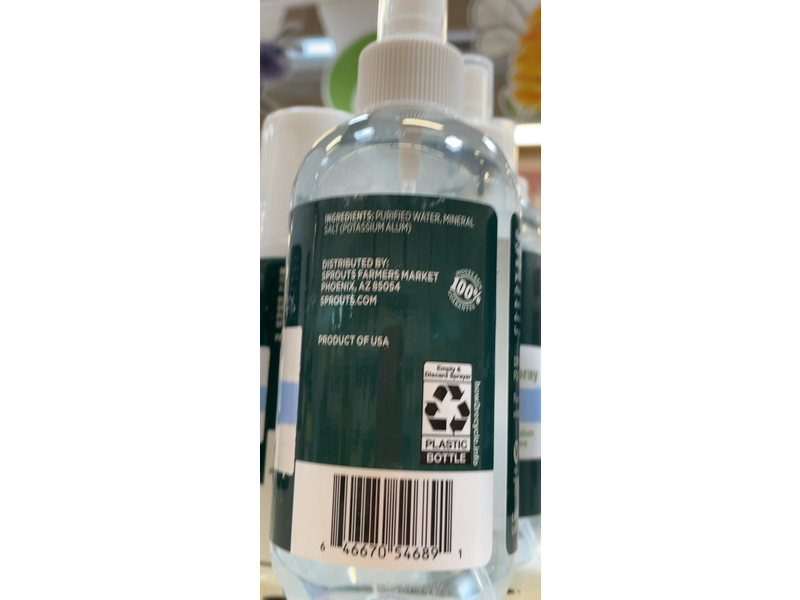 Real Root By Sprouts Mineral Salt Deodorant Spray, Unscented, 8 fl oz/240 mL