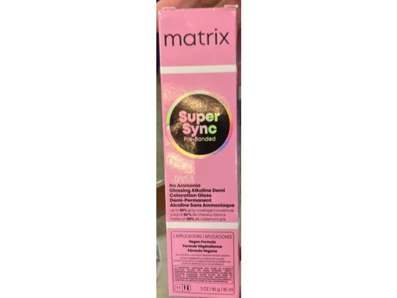 Matrix Super Sync Pre-Bonded Demi-Permanent Hair Color, 5M/5.8 Mocha, 3 fl oz/85 mL