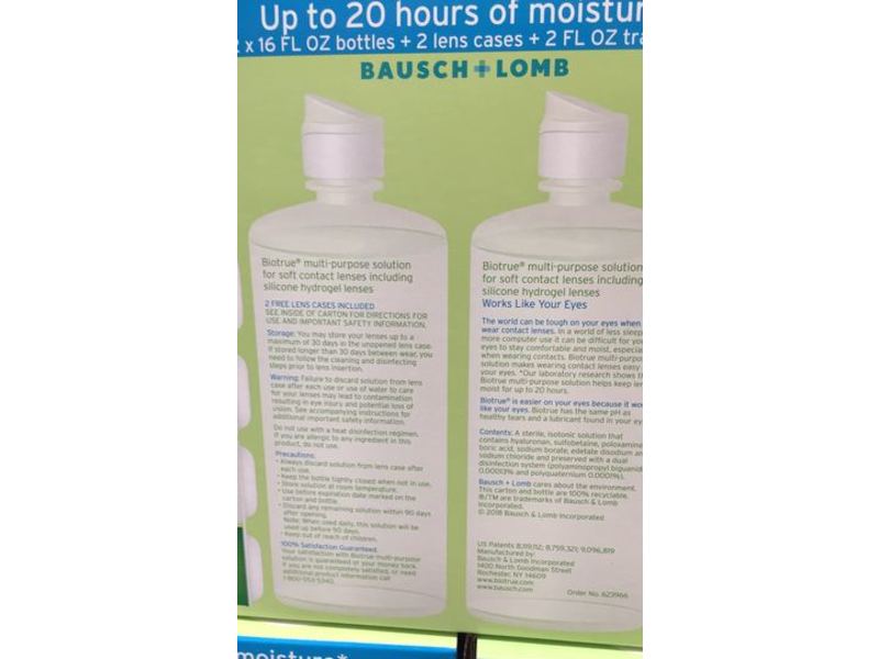 Bausch + Lomb Biotrue Multi-Purpose Solution, 16 fl oz, Pack Of 2