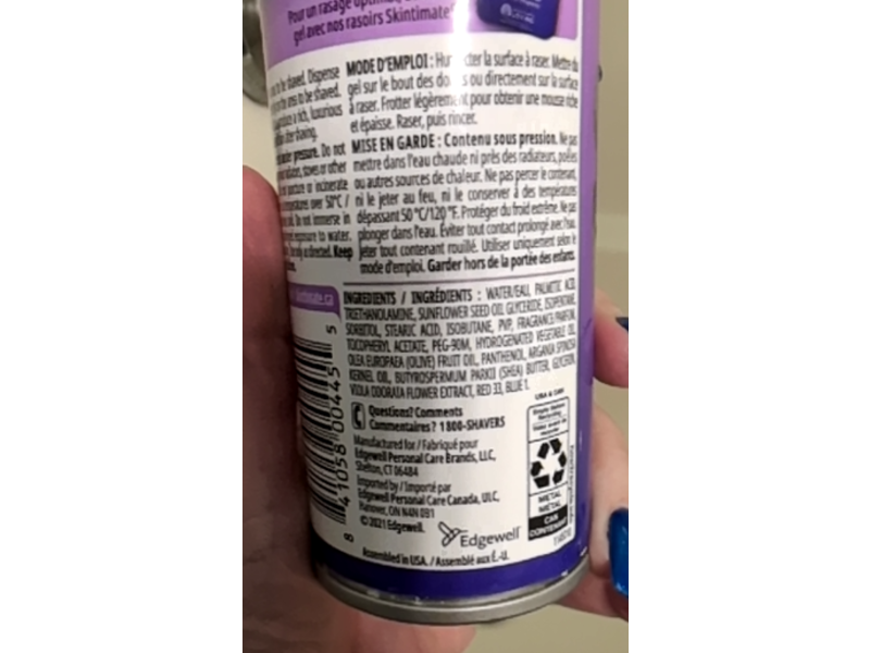 Skintimate Violet Blooms Moisturizing Shave Gel, Vitamin E & Shea Butter, 7 oz/198 g