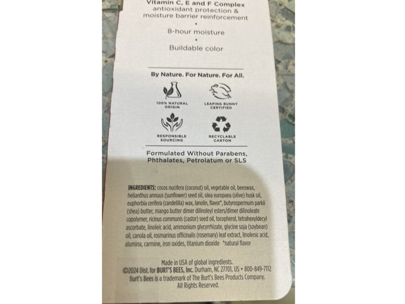 Burt’s Bees Tinted Boosted Balm, Cheeky Cherry, 0.16 oz/4.53 g