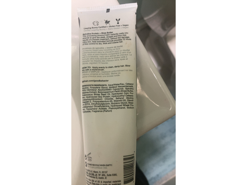 IGK Good Behavior Spirulina Protein Smoothing Blowout Balm, 5 fl oz/150 mL