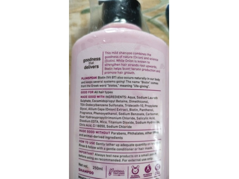Palm Hair Fall Control Shampoo, Onion & Biotin, 8.45 fl oz/250 mL