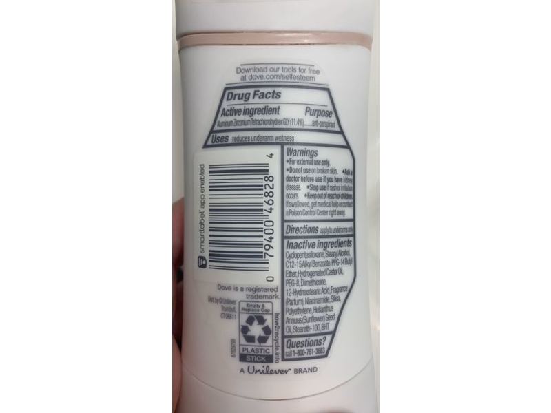 Dove Even Tone Antiperspirant, Calming Breeze + Vit B3, 2.6 oz/74 g