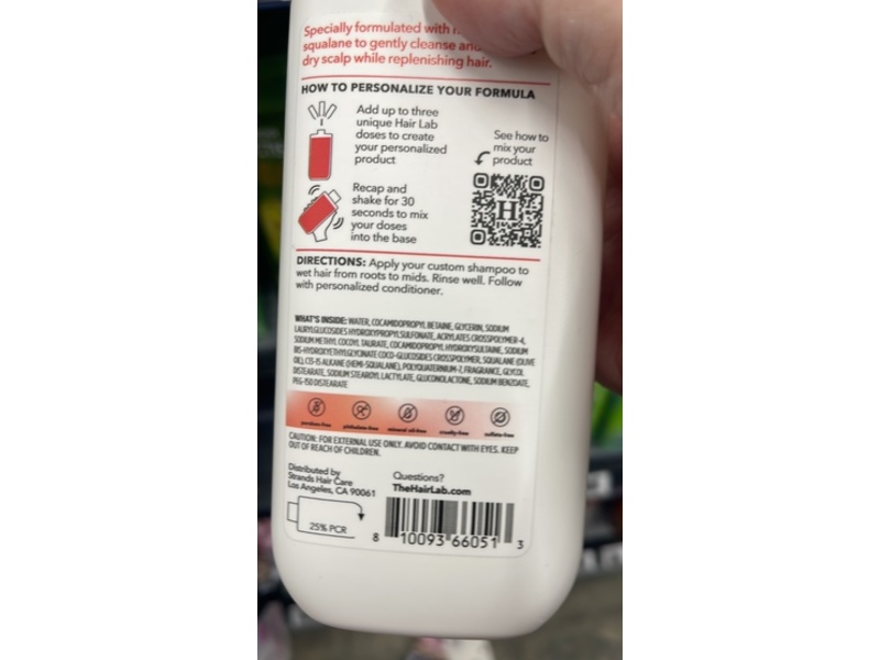 The Hair Lab By Strands Personalized Moisturizing Shampoo, 11 fl oz/325 mL