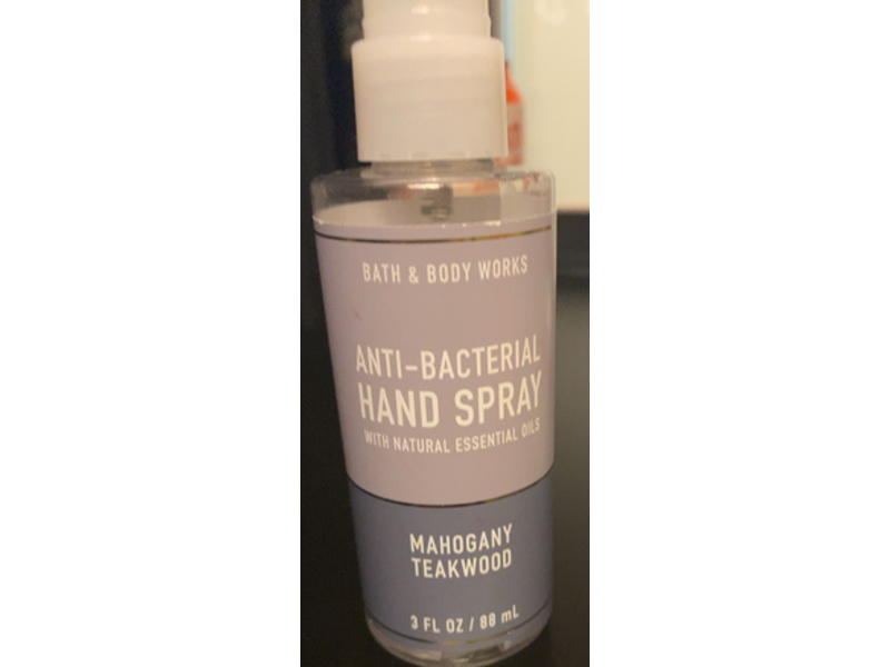 Bath & Body Works Anti-Bacterial Hand Spray, Mahogany Teakwood, 3 fl oz/88 mL
