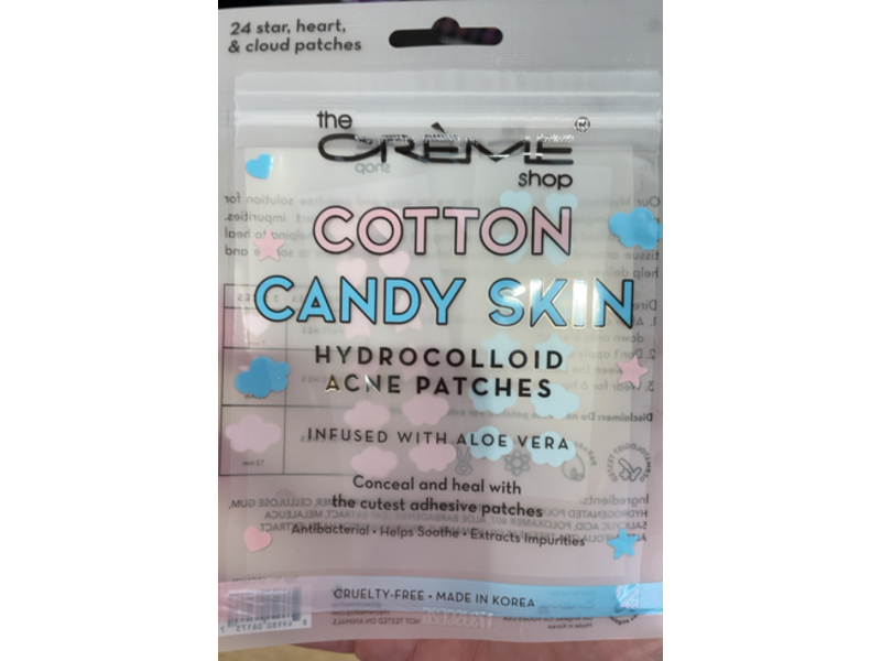 The Creme Shop Cotton Candy Skin Hydrocolloid Acne Patches, Aloe Vera, 24 Patches