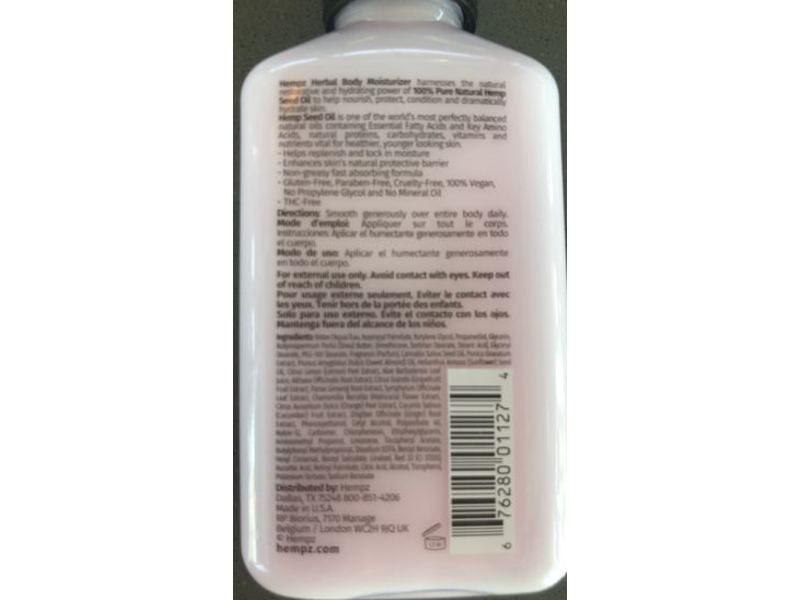 Hempz Herbal Body Moisturizer, Pomegranate, Hydrate + Renew, 2.25 fl oz/66 mL