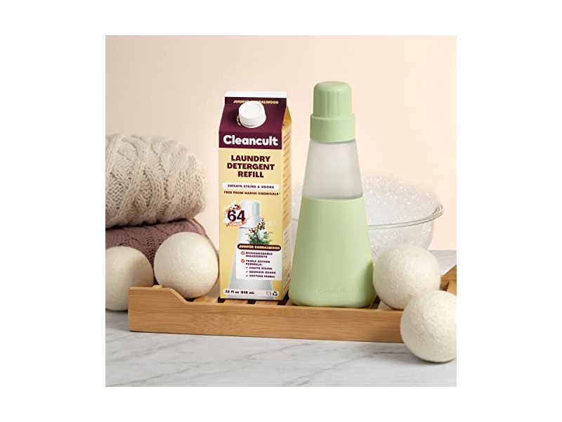 Cleancult Liquid Laundry Detergent Refills, Juniper Sandalwood, 64 Loads, 32 fl oz/946 mL