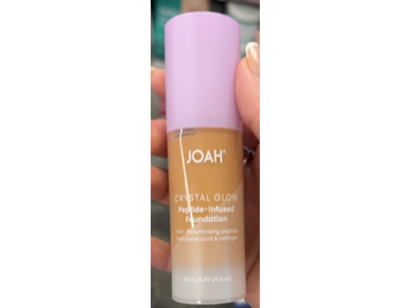 JOAH Crystal Glow Peptide-Infused Foundation, TW050 Tan Warm, 1.01 fl oz/30 mL