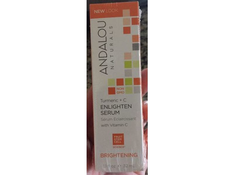 Andalou Naturals Enlighten Serum, Tumeric + C, Brightening, 1.1 fl oz/32 mL