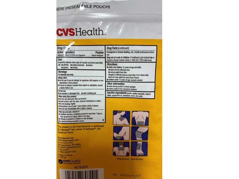 CVS Health Medicated Heat Patch, Capsicum Extract 0.025%, 3 Count