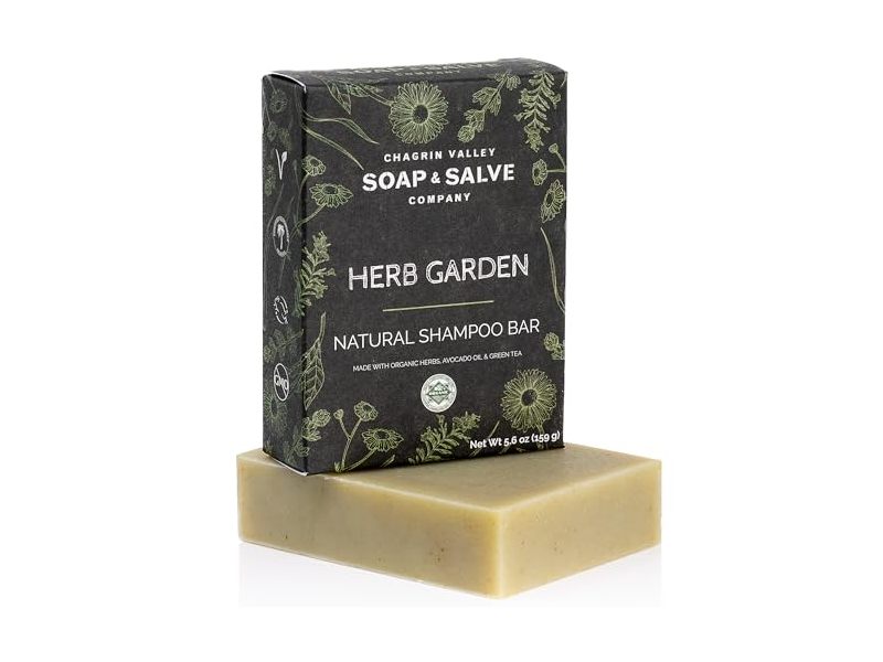 Chagrin Valley Soap & Salve Natural Shampoo Bar, Herb Garden Lavender & Rosemary, 5.6 oz/159 g