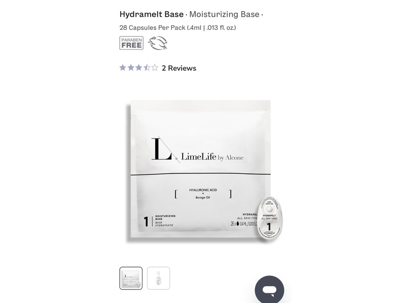 Limelife By Alcone Hydramelt Moisturizing Base, Hyaluronic Acid + Borage Oil, 0.013 fl oz/0.4 mL, 28 Count