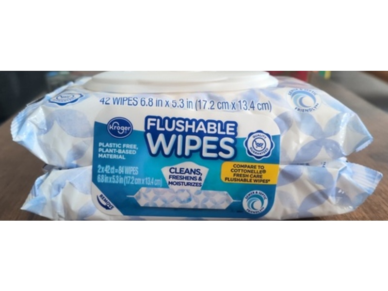 Kroger Flushable Wipes, Pack Of 2, 84 Count
