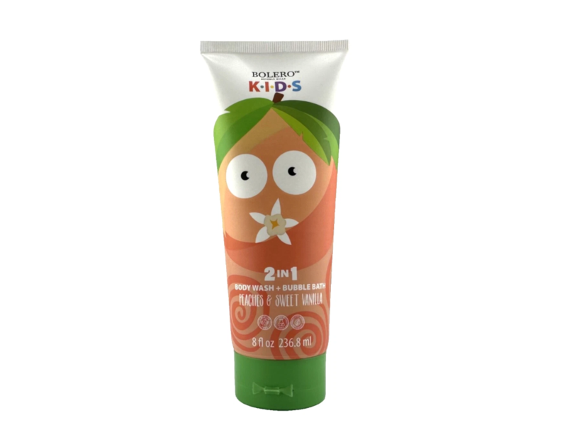 Bolero Kids 2 In1 Body Wash + Bubble Bath, Peaches & Sweet Vannila, 8 fl oz/236.8 mL