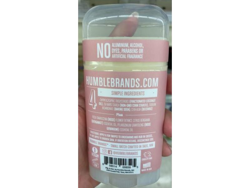 Humble All Natural Deodorant, Moroccan Rose, 2.5 oz/70 g