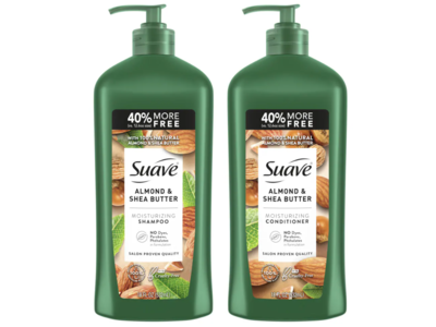 Suave Moisturizing Shampoo & Conditioner, Almond & Shea Butter, 18 fl oz/532mL