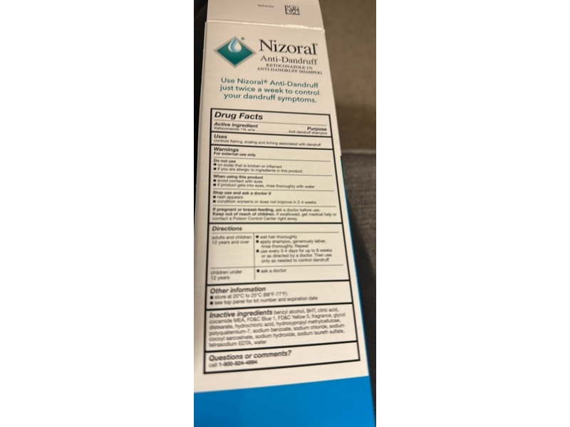 Nizoral Anti-Dandruff Ketoconazole Shampoo, Peppermint Complex + Tea Tree Essence, 14 fl oz/400 mL