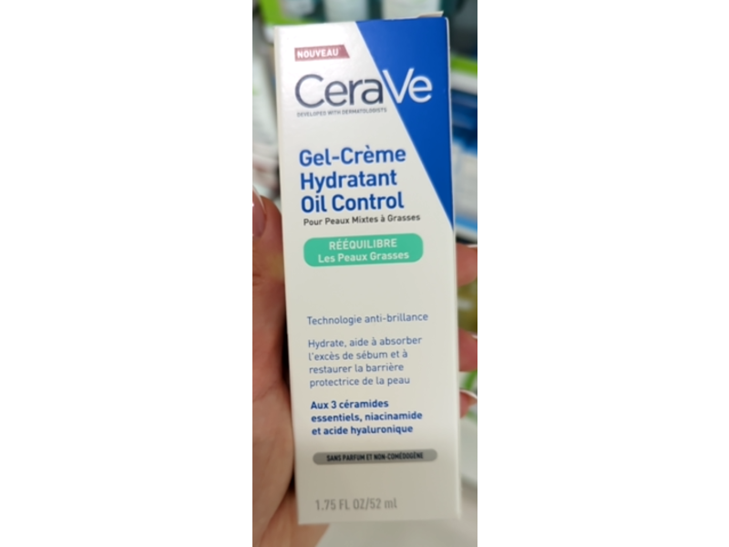 CeraVe Gel-Creme Hydratant Oil Control, 1.75 fl oz/52 mL