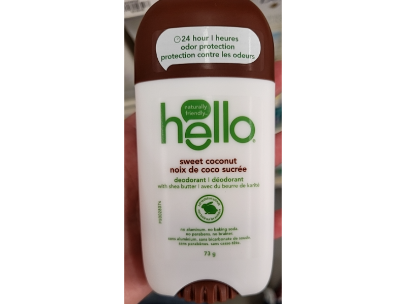 Hello Deodorant, Sweet Coconut, Shea Butter, 73 g