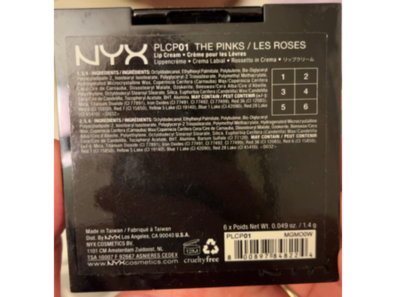 NYX Professional Makeup Pro Lip Cream Palette, The Pinks, 0.49 oz/1.4 g