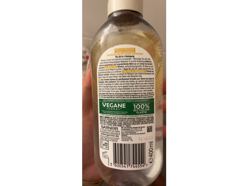 Garnier Skinactive Micellar Cleansing Water All In1 Waterproof, 400 mL