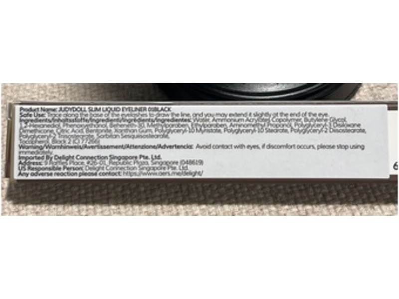 Judy Doll Slim Liquid Eyeliner, Black, 0.014 oz/0.4 g