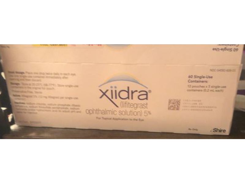 Xiidra (lifitegrast ophthalmic solution) 5%, 60 single use containers, Takeda Pharmaceuticals America, Inc (RX)