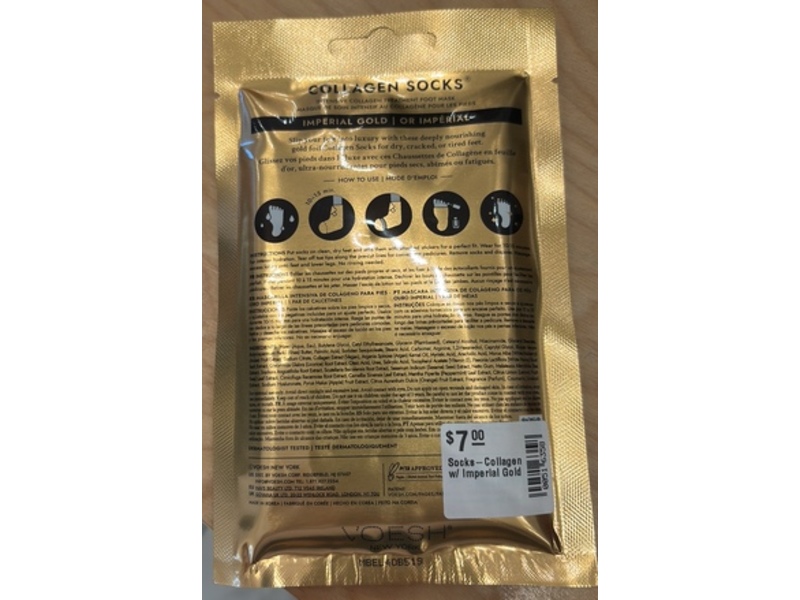 Voesh New Tork Collagen Socks, Imperial Gold, 0.54 fl oz/16 mL