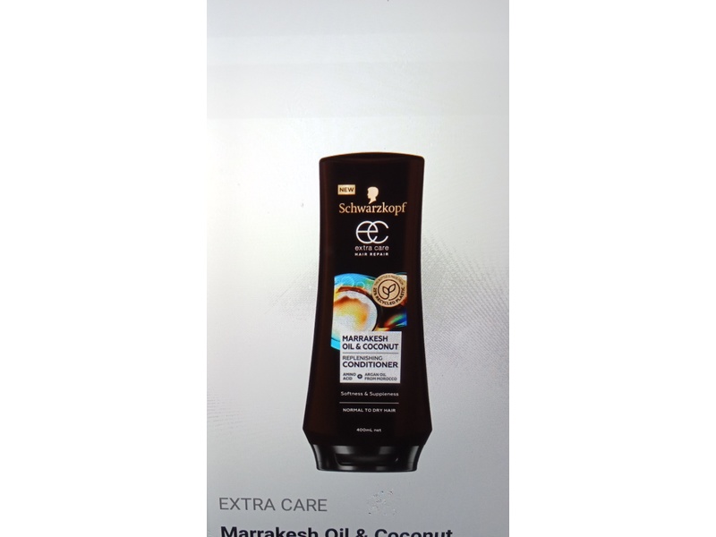 Schwarzkopf Extra Care Hair Repair Conditioner, Marrakesh Oil & Coconut, 400 mL