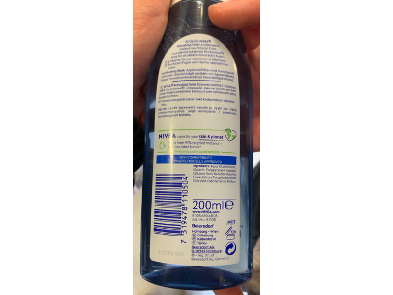 Nivea Toner Refreshing, Lotus Flower, Hydramine, 200 mL