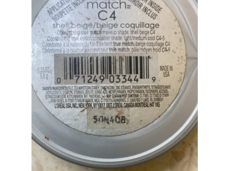 L’Oreal Paris True Match Super-Blendable Powder, Shell Beige, 0.33 oz/9.5 g