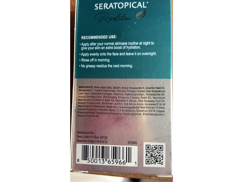 Seratopical Glowing Hydration Pods Overnight Face Gel, 4 Count