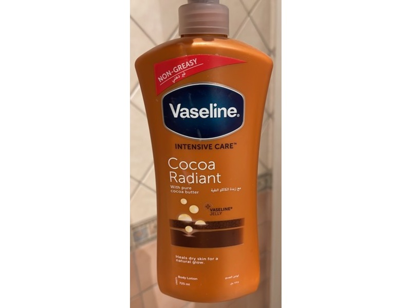 Vaseline Intensive Care Cocoa Radiant Body Lotion, Pure Cocoa Butter, 725 mL