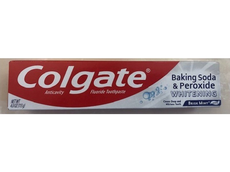 Colgate Baking Soda &Peroxide Whitening Toothpaste, Brisk Mint, 4 oz/113 g